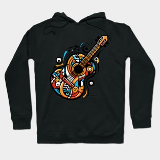 Guitar illustration. Guitar illustration in cubist style Hoodie